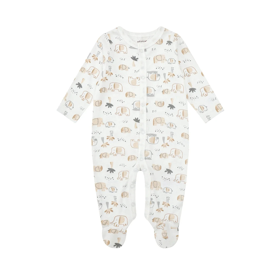 Mother's Choice Elephant Baby Set of Grower, Bodysuit, Bib, Hat and Mittens 0-3m Bodysuit