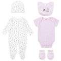 Mother's Choice Butterfly Baby Set of Grower, Bodysuit, Bib, Hat and Mittens 0-3m Bodysuit