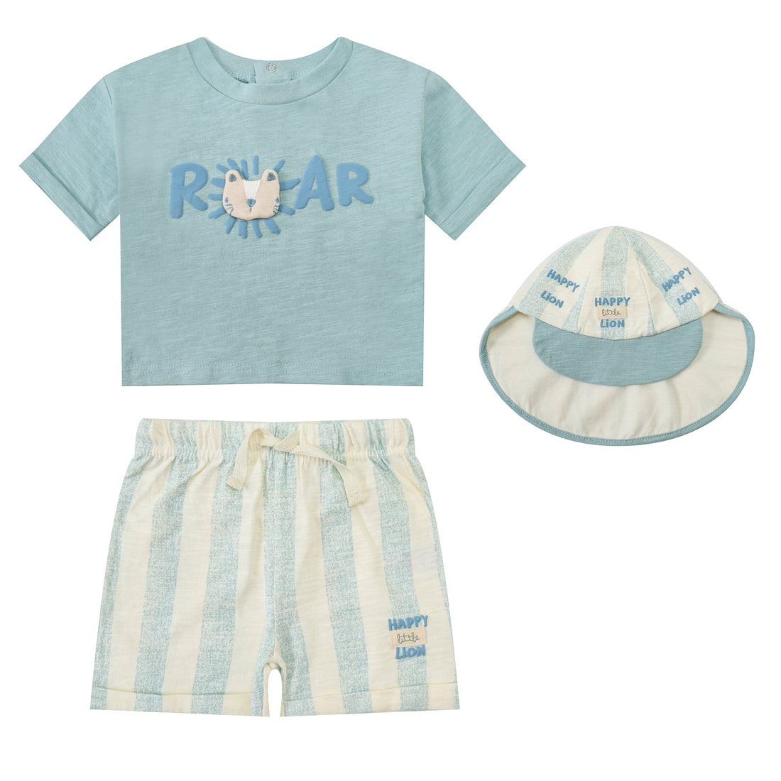 Mother Choice Baby 3 Pieces Set of T-Shirt, Shorts & Hat 
