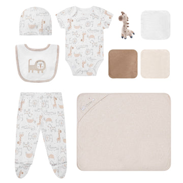 Mother Choice 10 Pieces Baby Set with Blanket Lion 