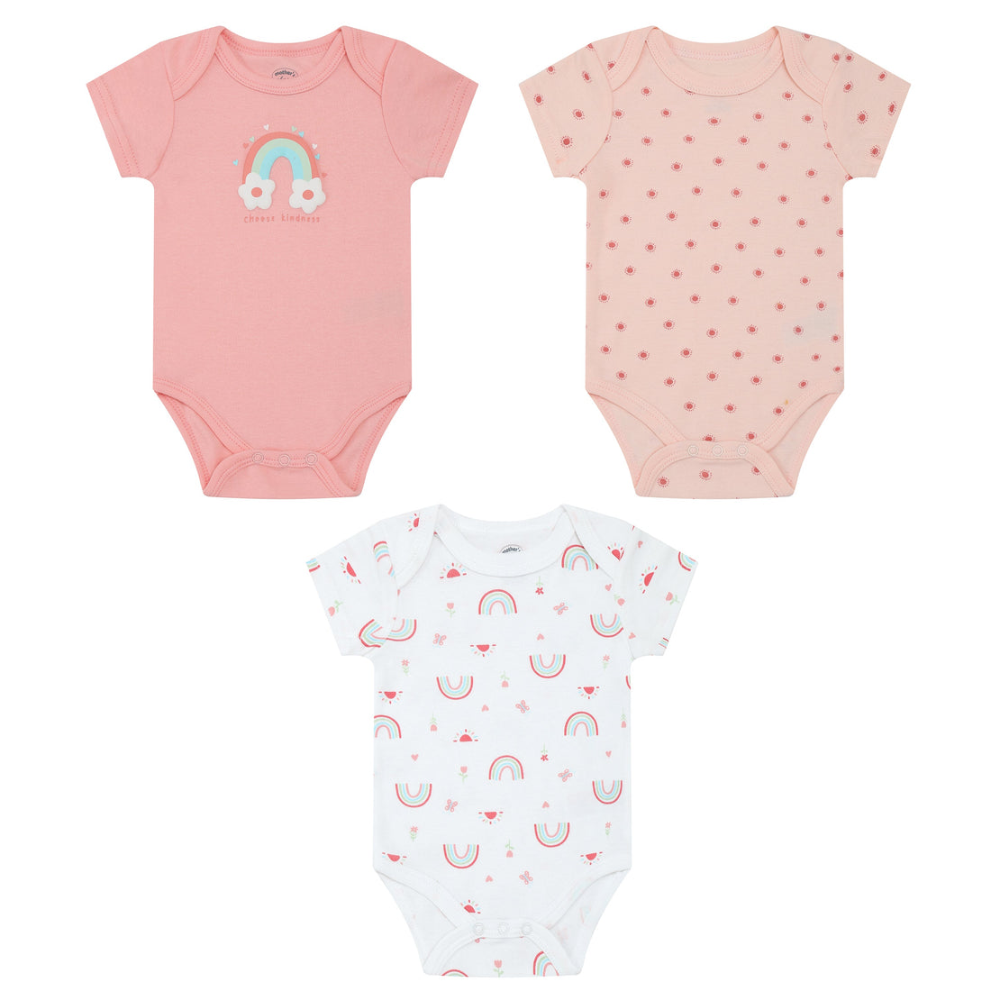 Mother Choice Baby 3 Bodysuits Choose Kindness