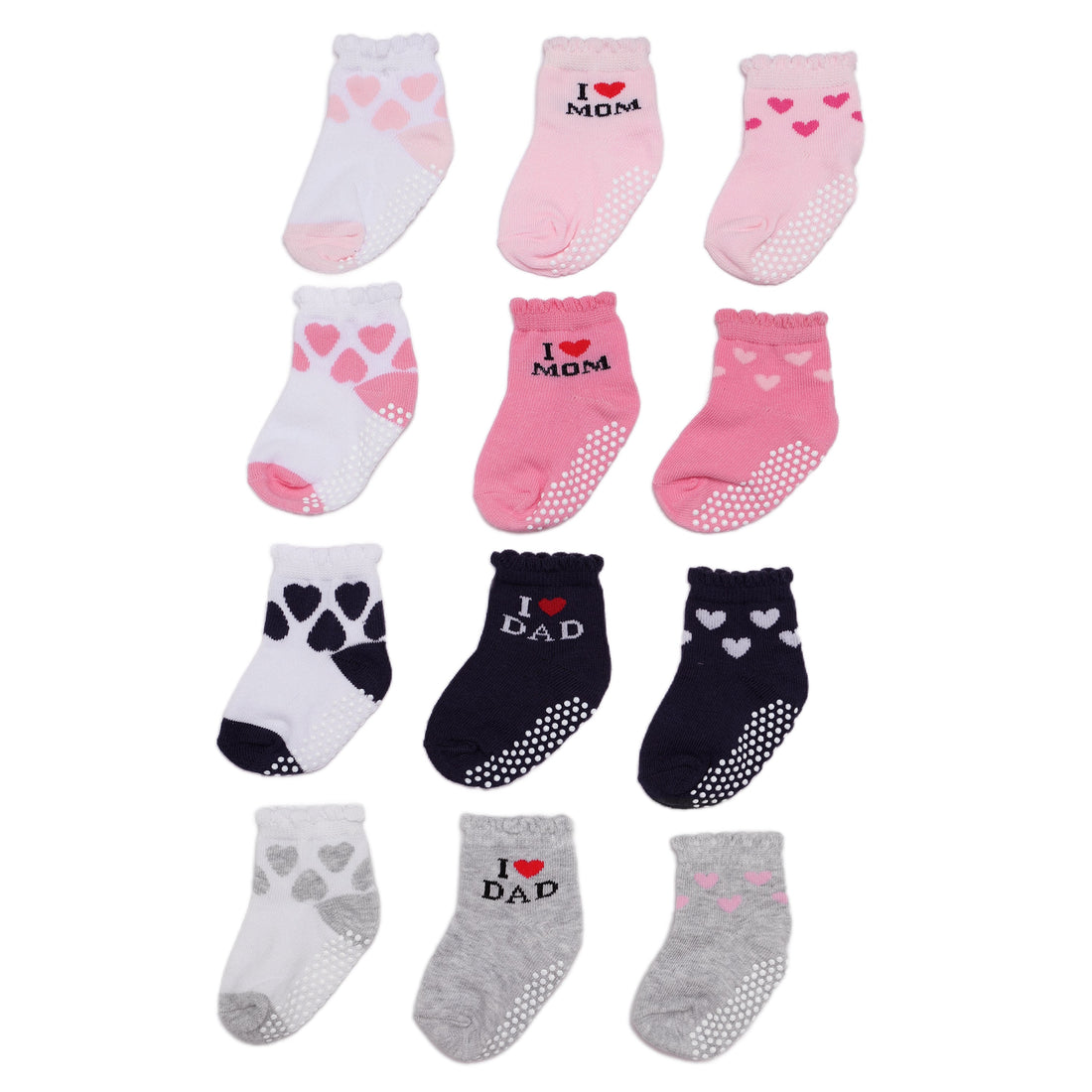 Mother Choice 12 Pairs Box Socks I Love you dad 6-12 Months