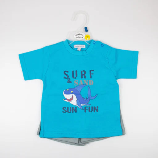 Mother's Choice Surf & Sand Aqua Top & Shirt | Prenatal, Babies, Nusring, Cybex, Avent Outfit Set