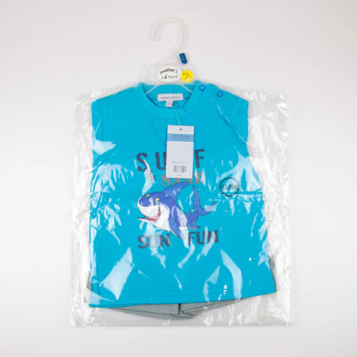Mother's Choice Surf & Sand Aqua Top & Shirt | Prenatal, Babies, Nusring, Cybex, Avent Outfit Set