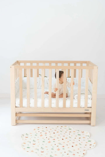 Annie Balance Crib with Rocking Chair, Natural Wax
