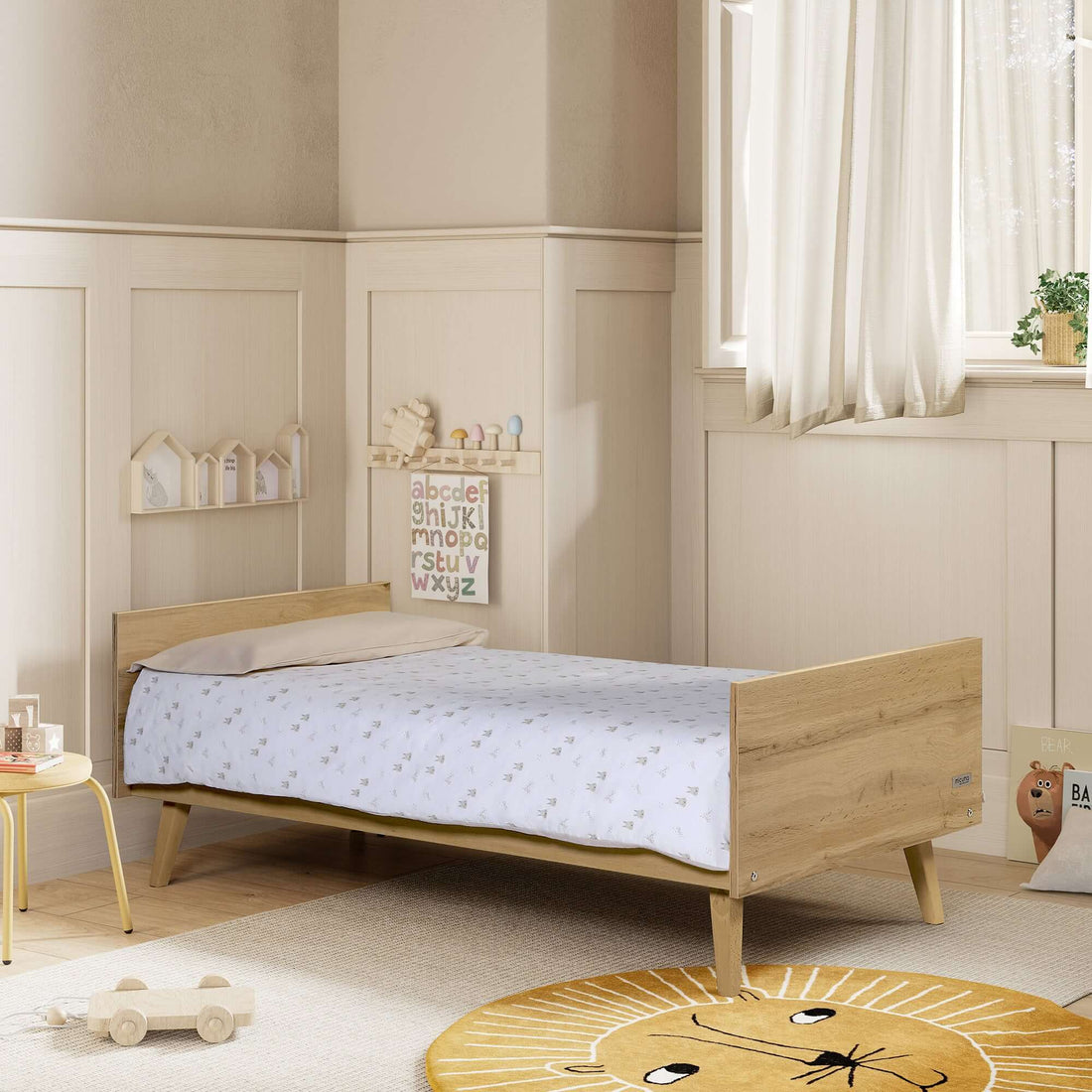 Big Martha Cot 140x70cm - Oak Wood Convertible Baby Bed