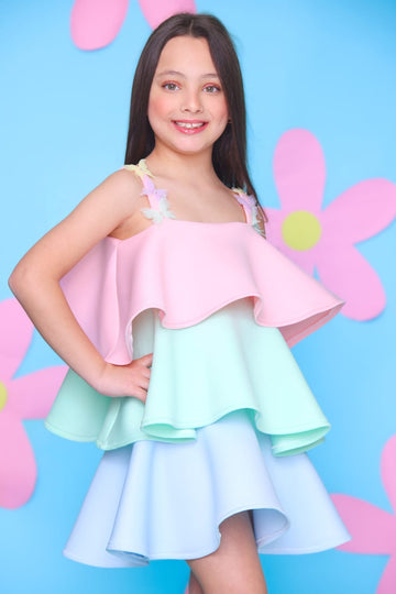 Butterflies Dress - Pink/Aqua/Blue