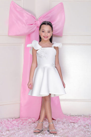 Ruffle Lace Dress - White