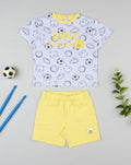 Prenatal Grey/yellow best player outfit for boys