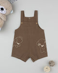 Prenatal Brown embroidered dungarees for boys