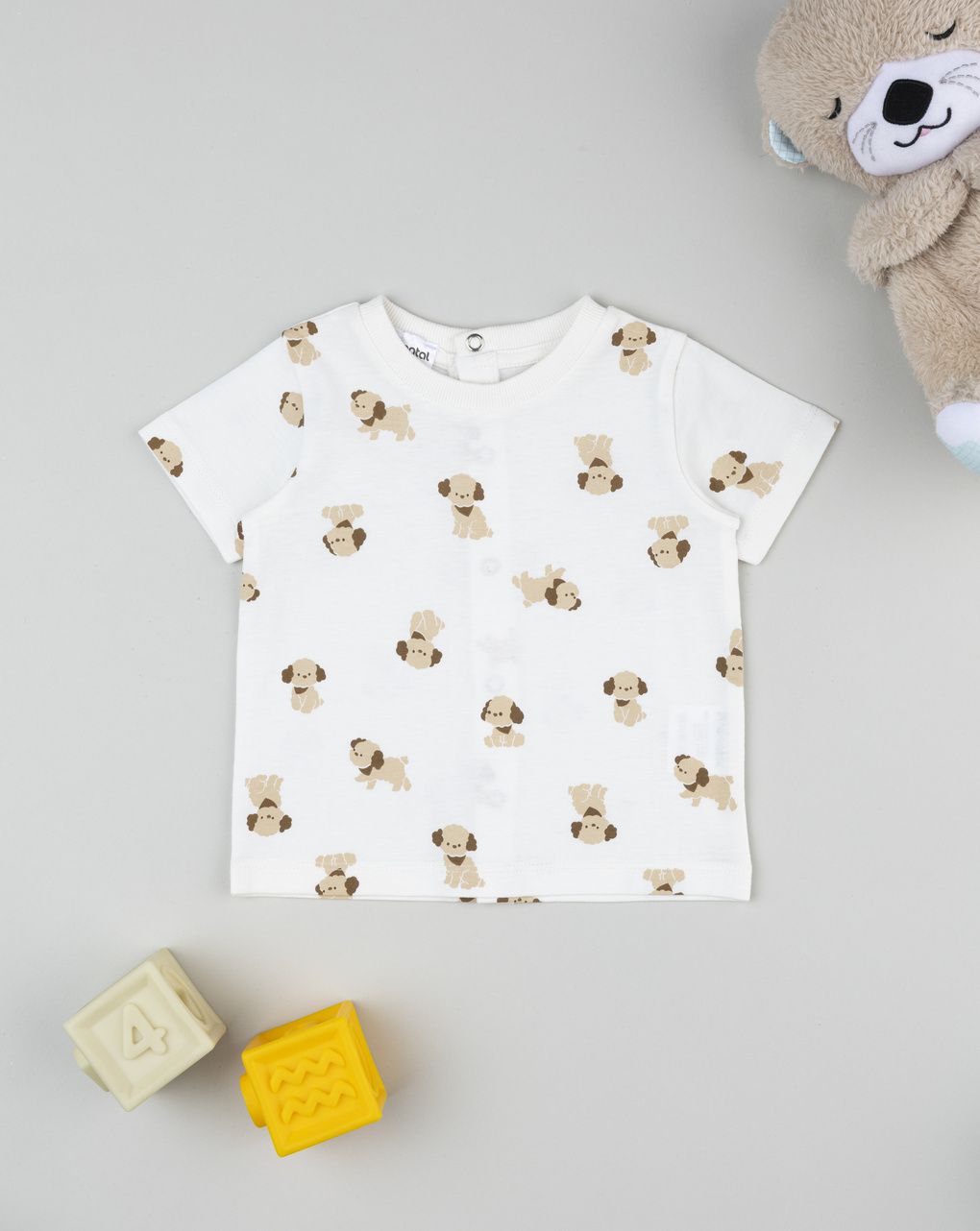 Prenatal Cream allover puppies t-shirt for boys