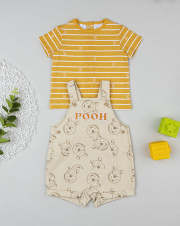 Prenatal Yellow Winnie the Pooh dungarees set for boys