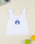 Prenatal White rhinestone ladybug tank top for girls