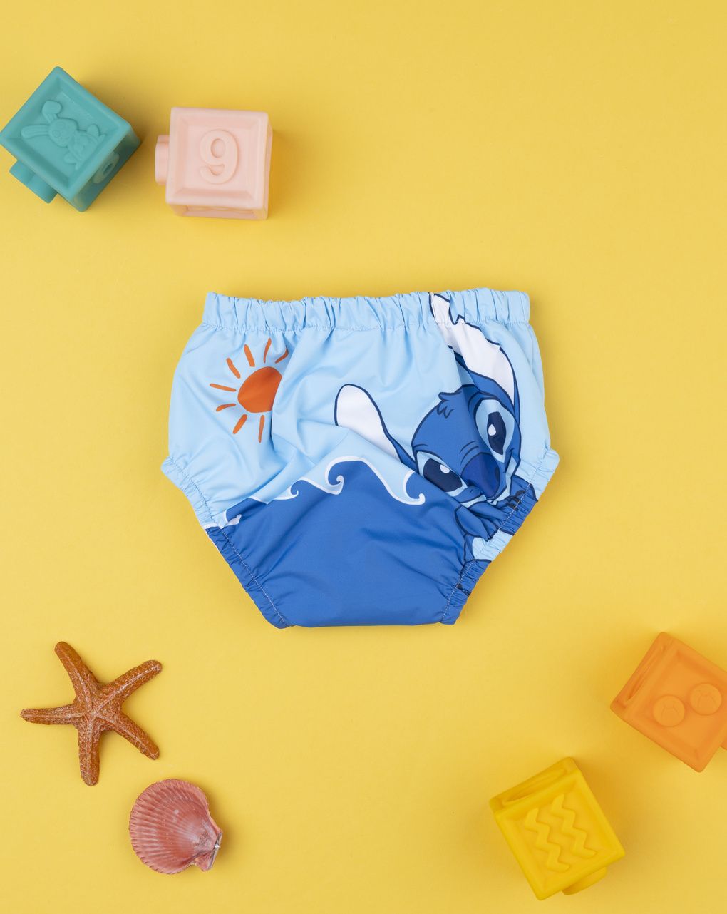 Prenatal Blue Stitch leak-proof swim briefs for boys