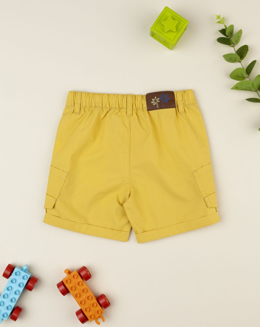 Prenatal Yellow shorts for boys with pockets