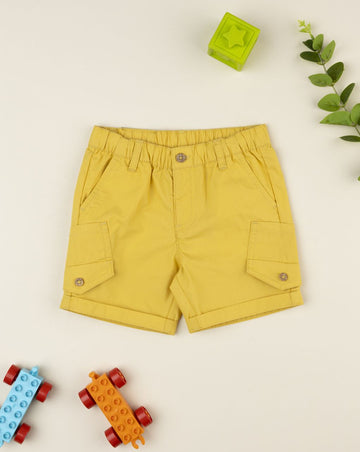 Prenatal Yellow shorts for boys with pockets