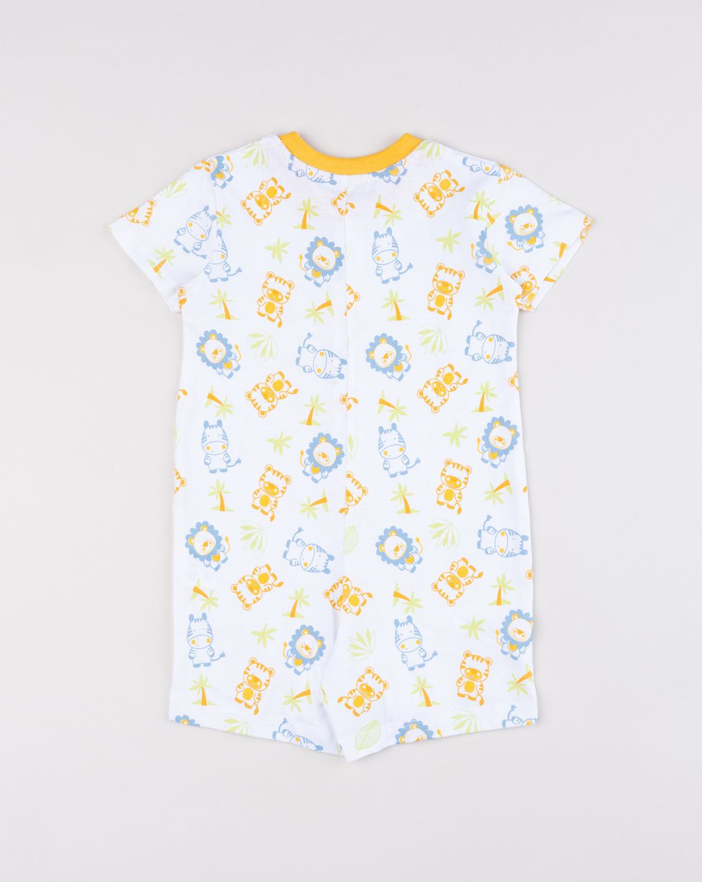 Prenatal White/yellow jungle safari sleepsuit for baby boy