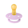 Lavender silicone pacifier with round shield and ventilation holes