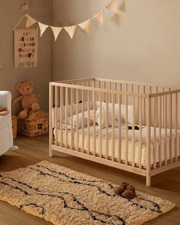 Mountain Cot 120x60cm Oak - Spanish Beechwood Baby Bed