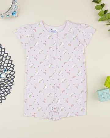 Prenatal Summer one-piece pajamas for baby girl with unicorns