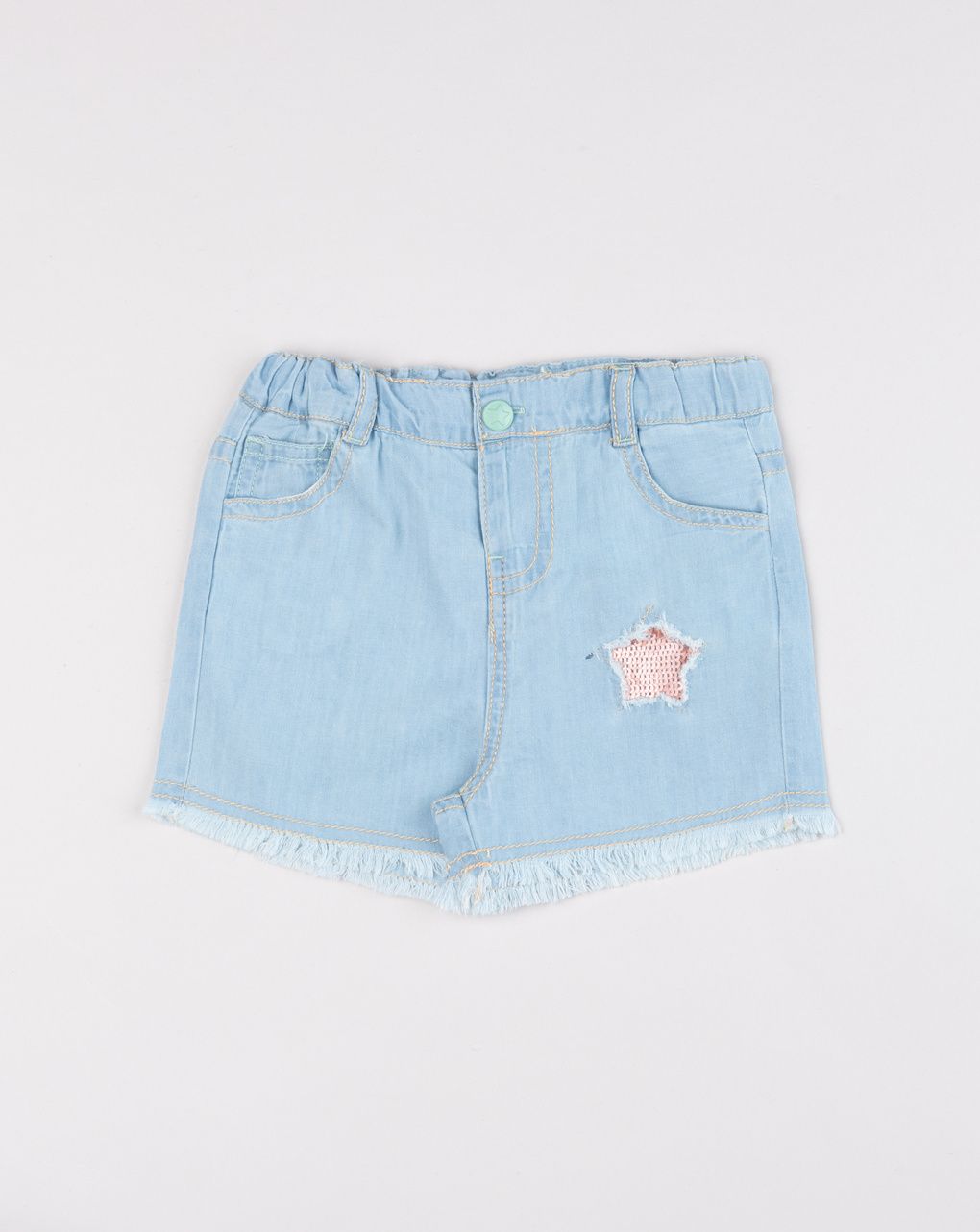 Prenatal Light denim shorts for girls with star appliqué