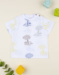 Prenatal White t-shirt for boys with embroidered palms