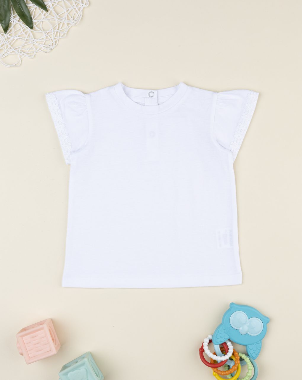 Prenatal White cap-sleeve t-shirt for girls