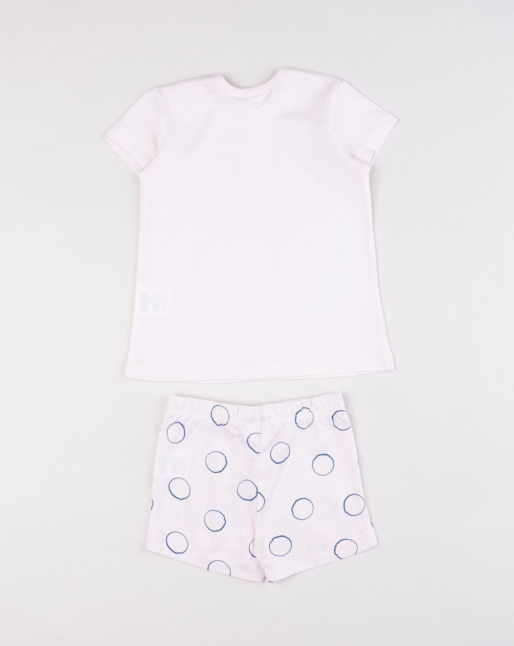 Prenatal Two-piece summer pajamas for girls — t-shirt and “meow” shorts