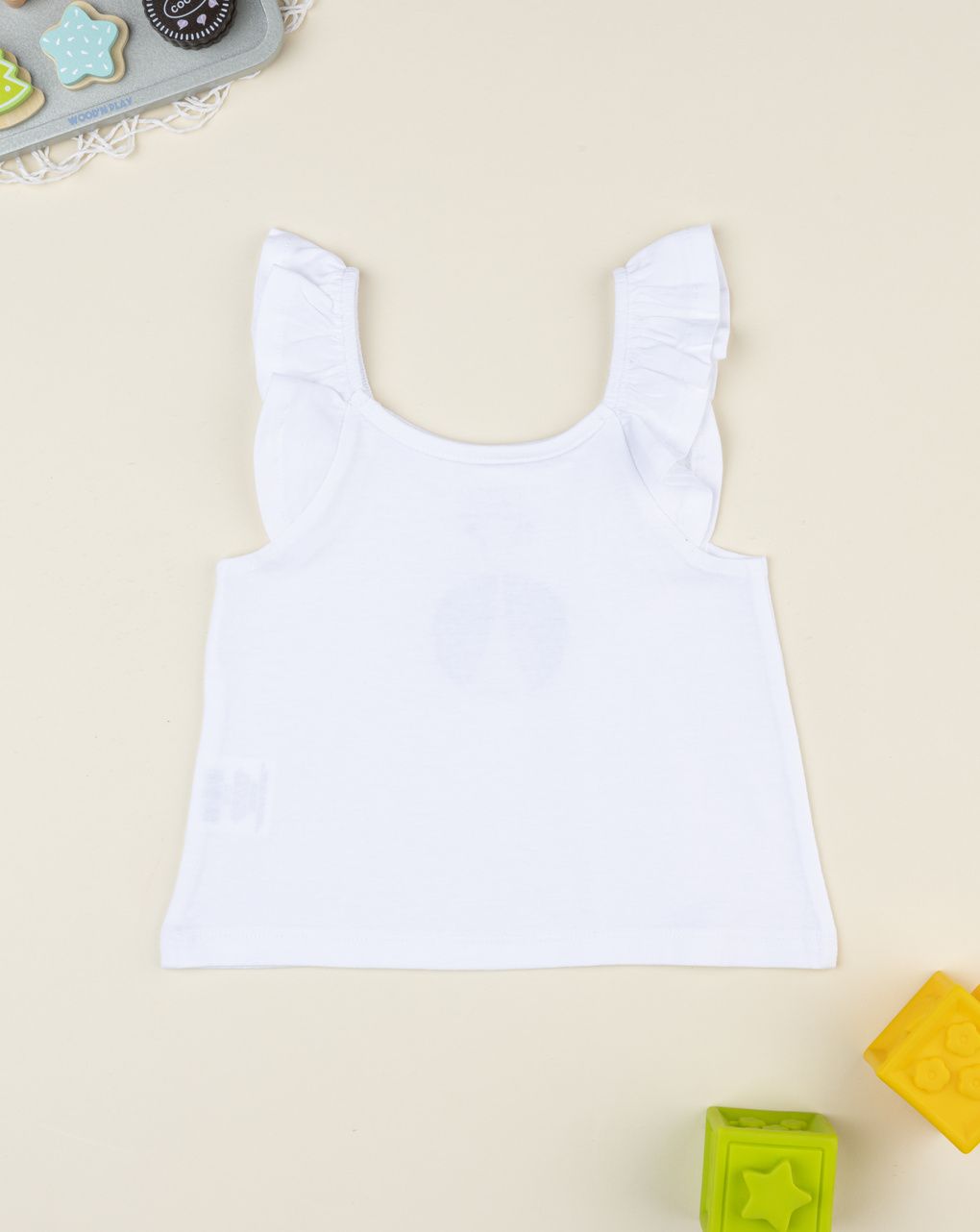 Prenatal White rhinestone ladybug tank top for girls