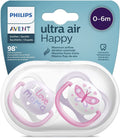 Ultra Air Pacifier 0 - 6 Pink - Purple | Pacifier | Avent for Prenatal LB - 6hr